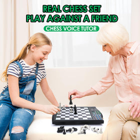 LEAFITOYS Talking Chess Academy board and pieces with magnetic stability