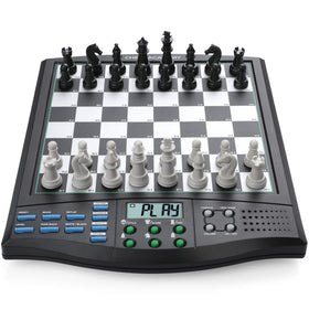 LEAFITOYS Talking Chess Academy front view with large display for clear visibility