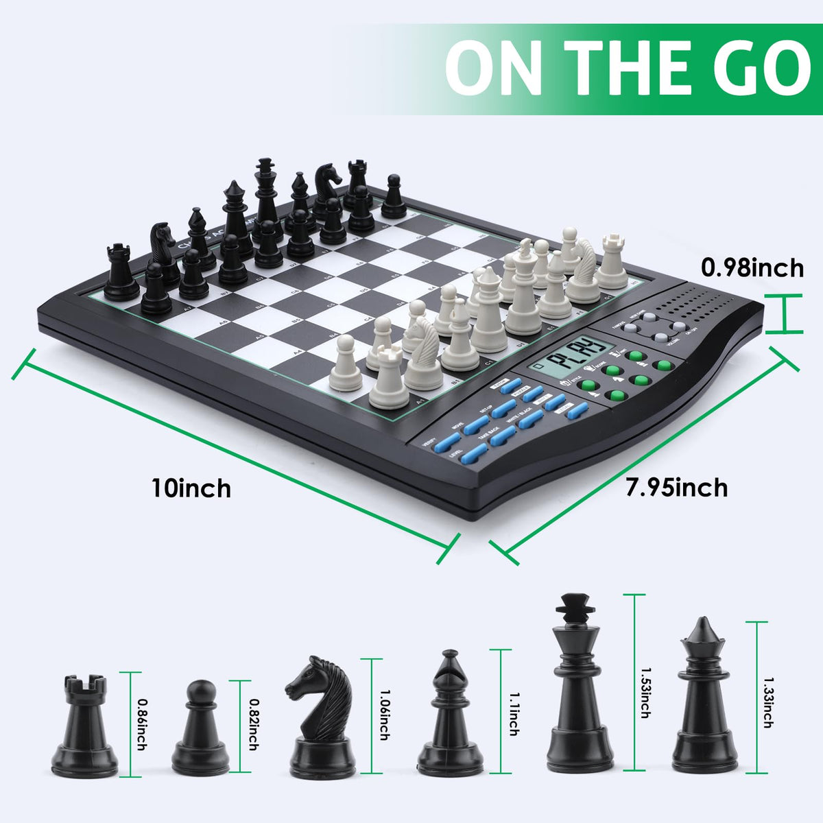 LEAFITOYS Talking Chess Academy magnetic pieces for quick setup and steady play