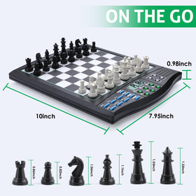 LEAFITOYS Talking Chess Academy magnetic pieces for quick setup and steady play