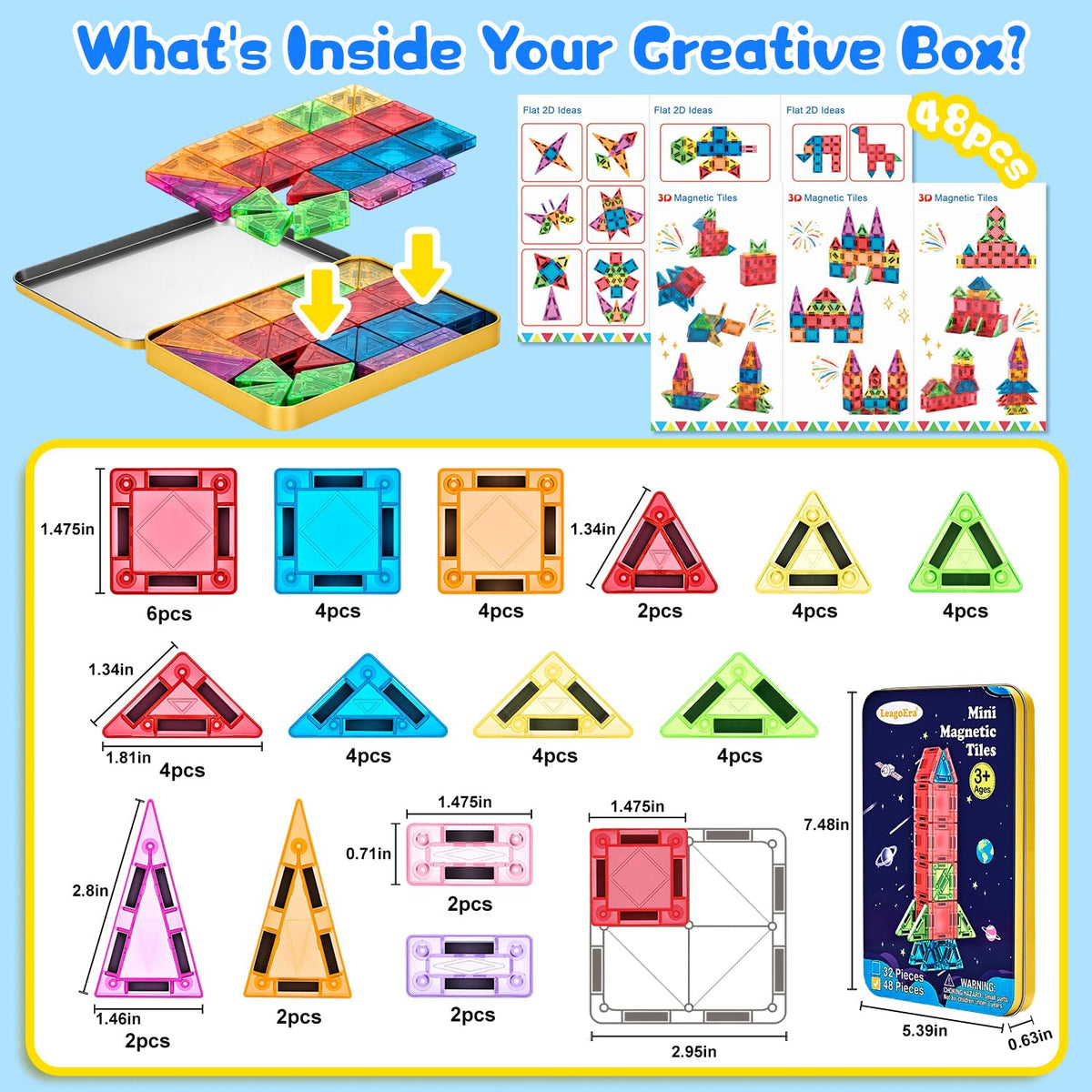 LeagoEra magnetic tiles gift idea for birthdays sparks creative, educational play.