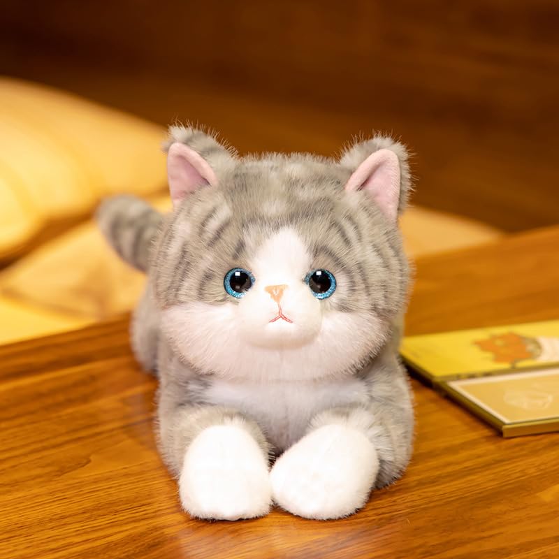 Leahaoe gray weighted cat plush adds cozy decor and comfort.