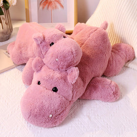 Leahaoe hippo plush fabric detail highlights durable stitching