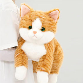 Leahaoe large weighted cat 26-inch full-body view, ultra-soft plush for cozy cuddles.