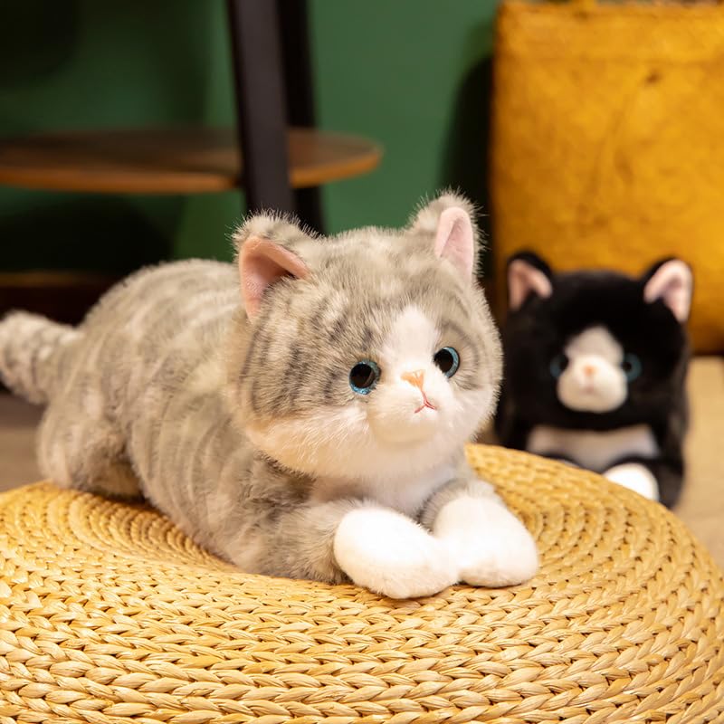 Leahaoe realistic cat stuffed animal offers comforting companionship.