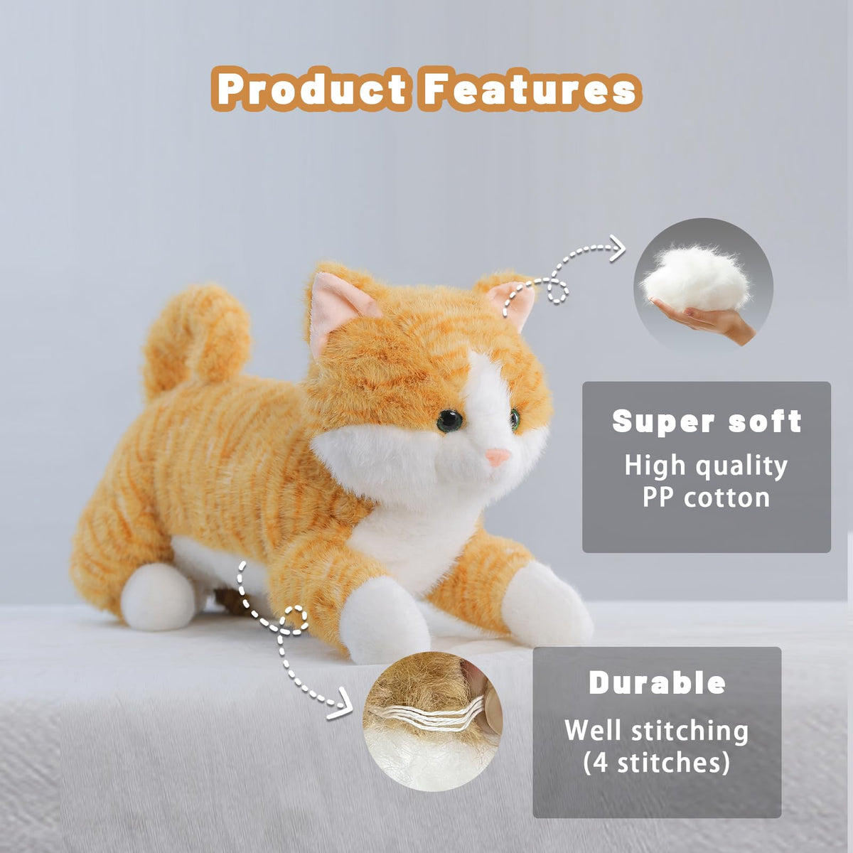 Leahaoe weighted cat 19-inch 2-pound variant, compact cuddle option.