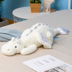Leahaoe weighted dragon 35.4-inch front view shows soft plush for comforting hugs.