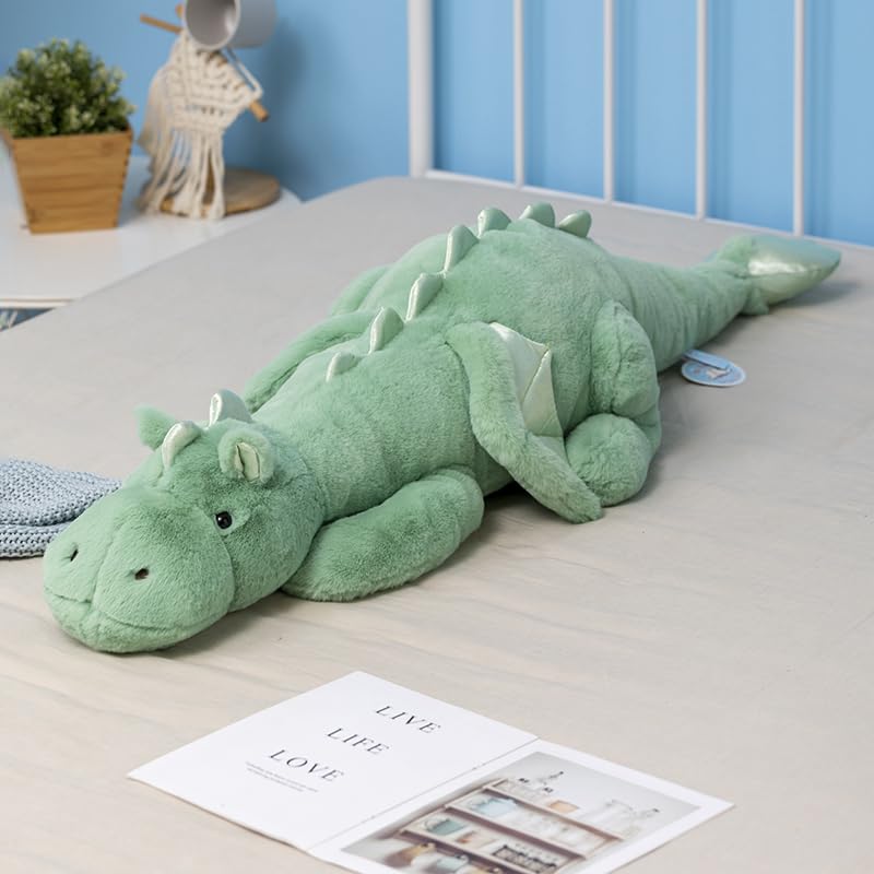 Leahaoe weighted dragon 35.4-inch side view for cuddling and comfort.