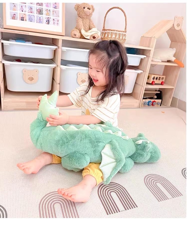 Leahaoe weighted dragon plush soft material closeup showing durability.