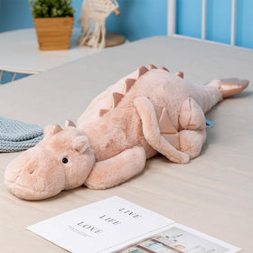 Leahaoe weighted dragon plush closeup shows ultra-soft texture for cozy hugs.