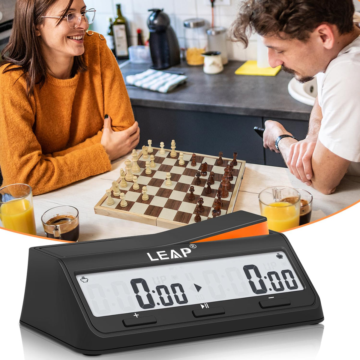Compact, portable LEAP Chess Clock design for tournaments and travel