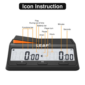 LEAP Chess Clock side panel showing dual timer controls