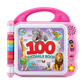 LeapFrog 100 Animals Book pink cover, inviting tactile exploration for curious toddlers.