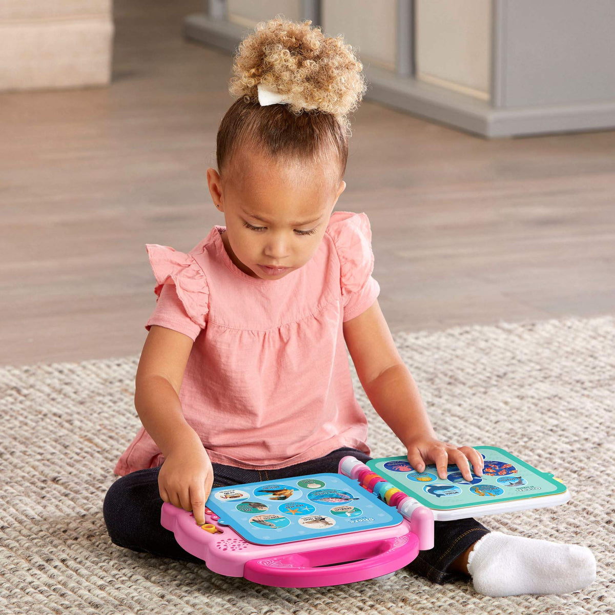 LeapFrog 100 Animals Book sounds mode brings animal noises to life for engagement.