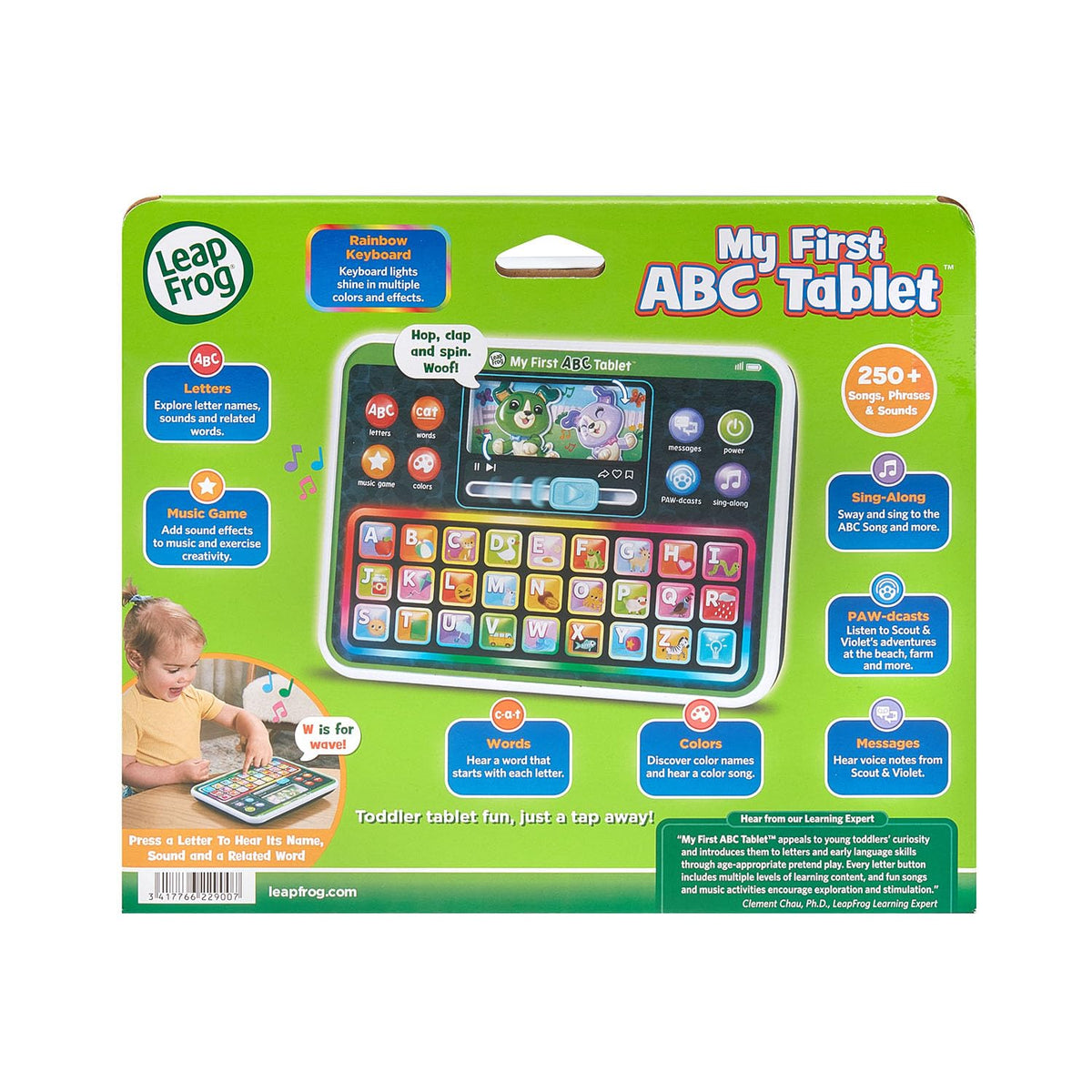 Ages 12+ months make this a toddler-friendly learning toy.