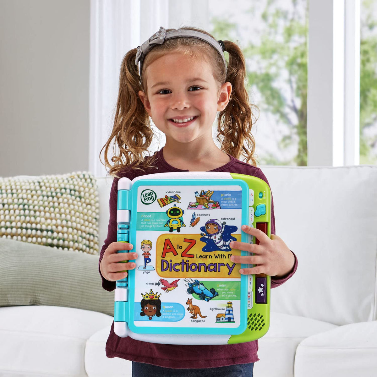 LeapFrog A to Z Learn with Me Dictionary tactile pages invite hands-on discovery