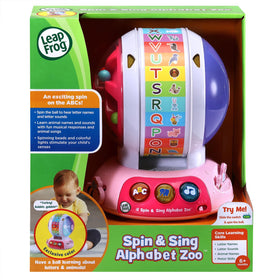 LeapFrog Alphabet Zoo supports motor skill practice through spin, push, and slide actions.