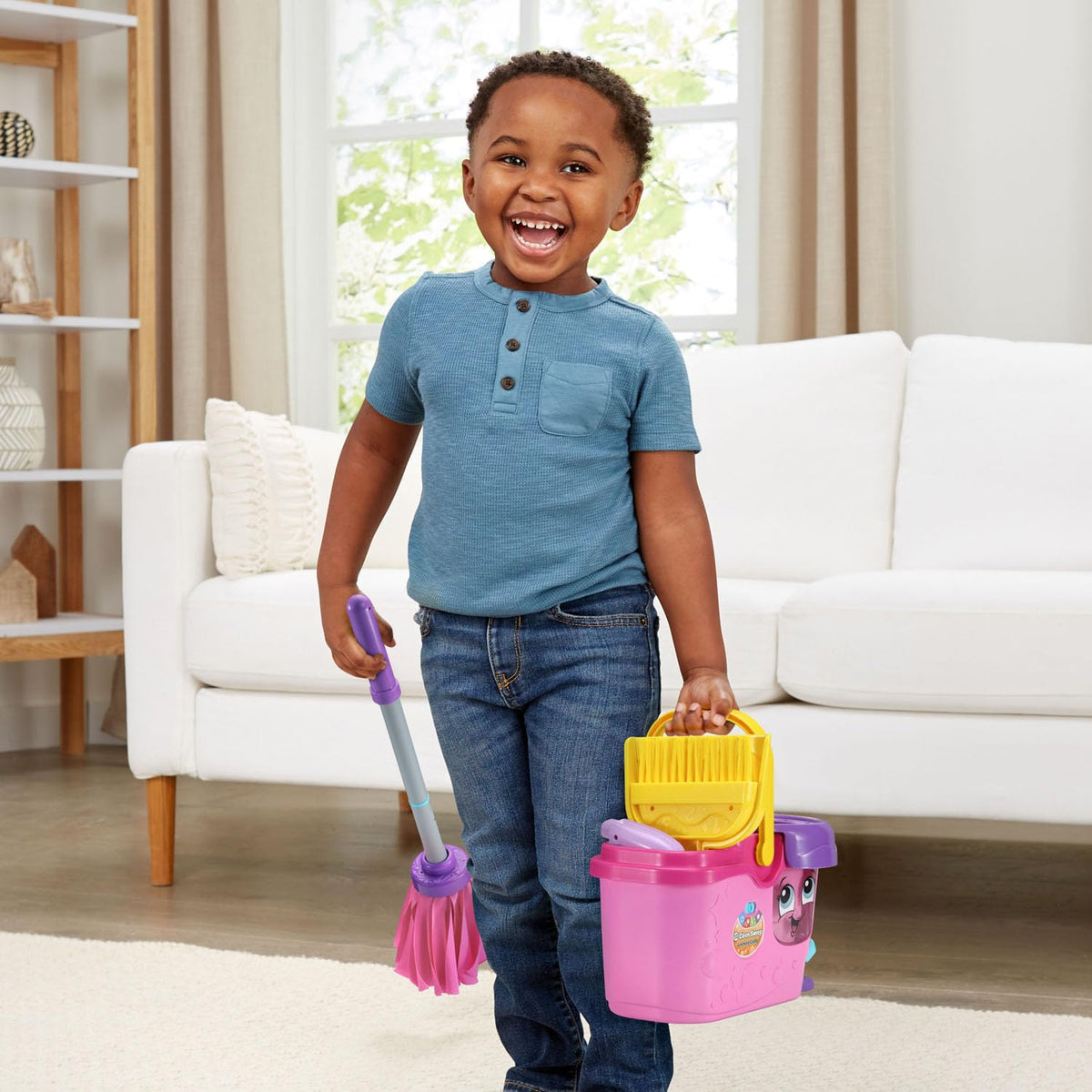 LeapFrog Clean Sweep cleaning accessories ready for imaginative cleanup