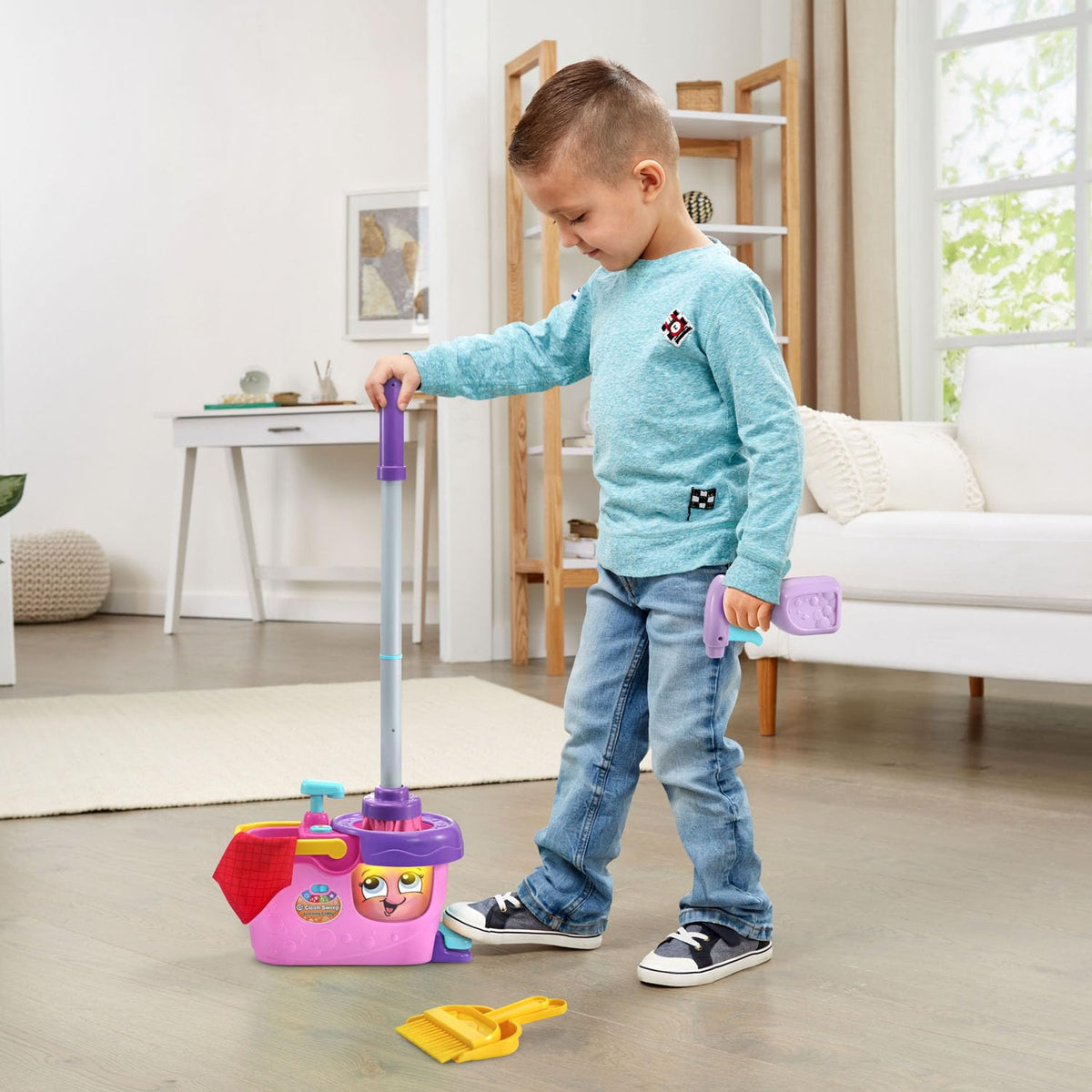 LeapFrog Clean Sweep green mop action for sweeping motions