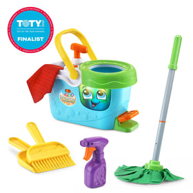 LeapFrog Clean Sweep mop with pedal spins enhancing pretend cleaning fun