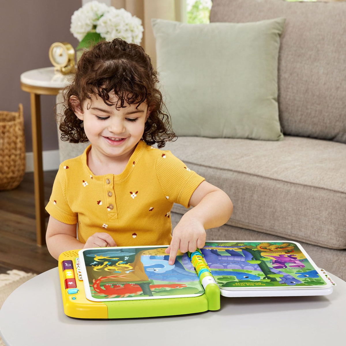 LeapFrog battery demo page highlights quick setup for play sessions