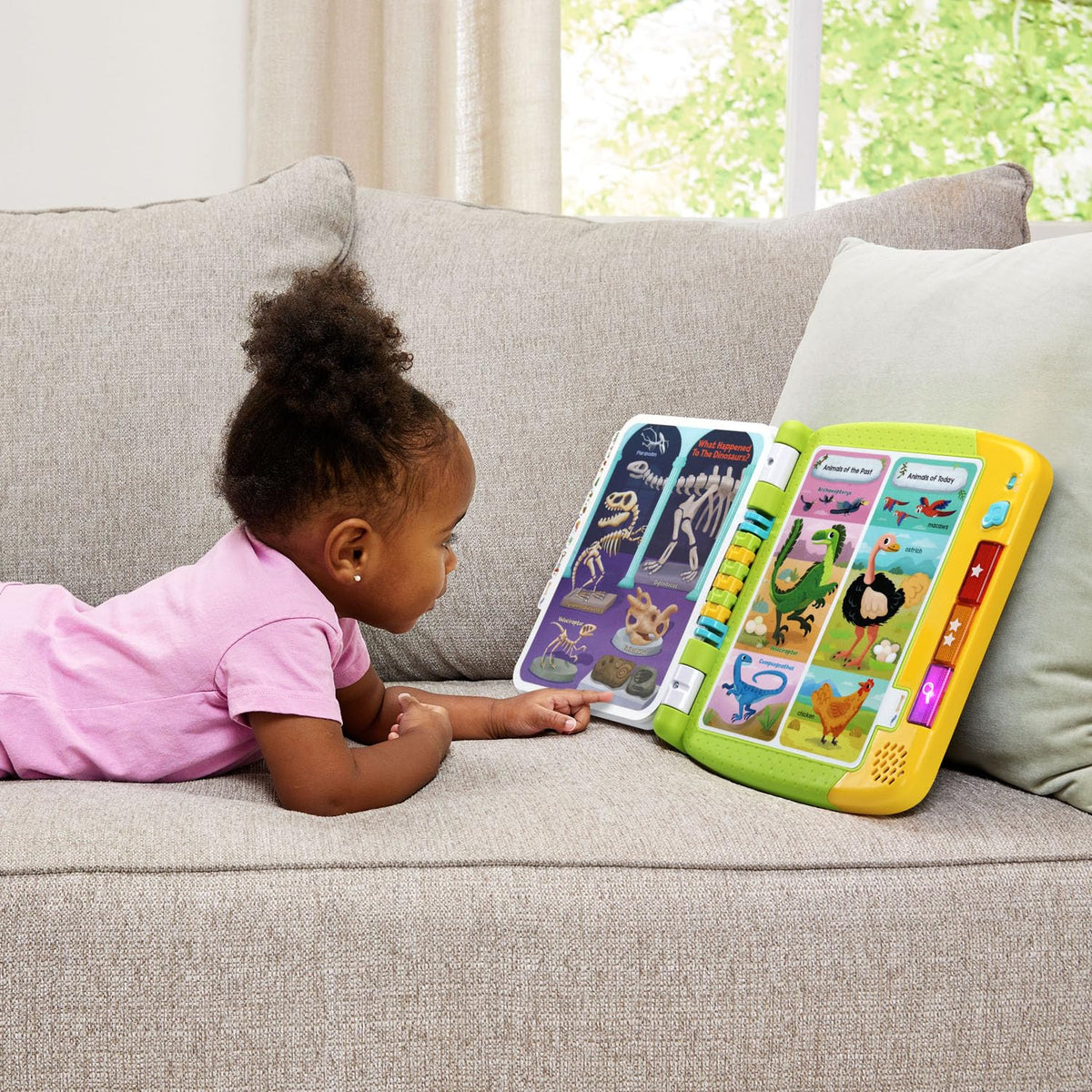 LeapFrog packaging shows suitability for ages 2+ and demo batteries
