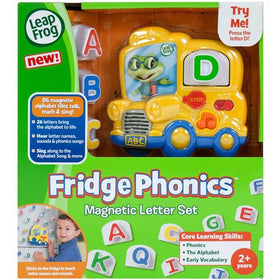 LeapFrog Fridge Phonics tiles offer hands-on alphabet practice.