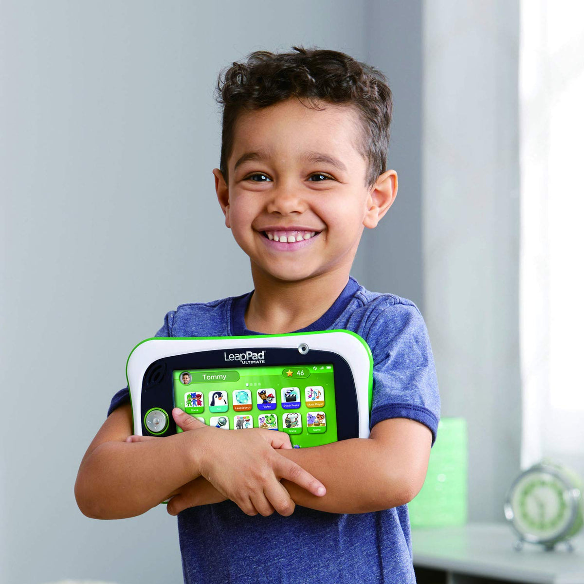 LeapFrog LeapPad Ultimate Just-for-Me learning interface depicted.