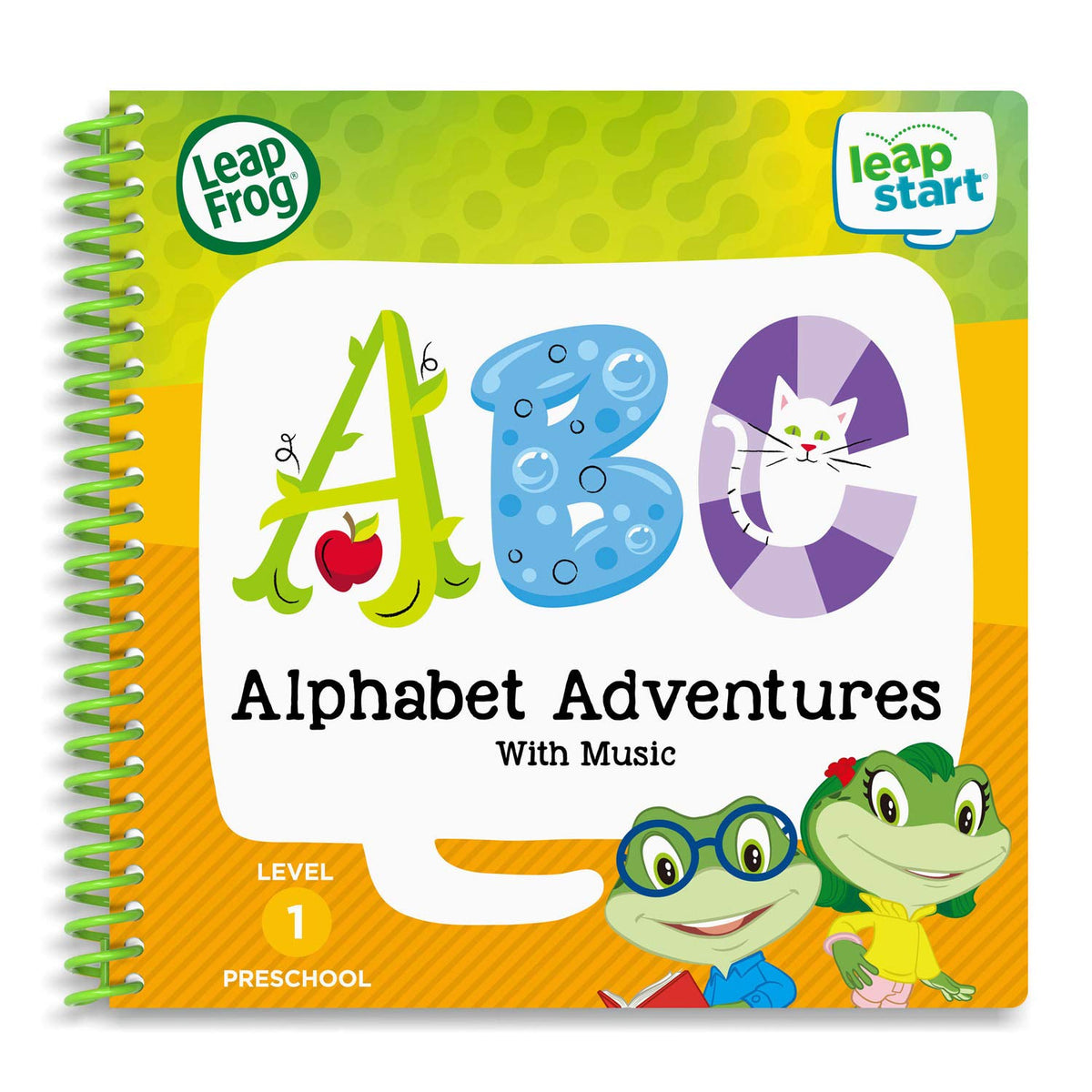 LeapFrog LeapStart Alphabet Adventures open book with 40+ activities displayed