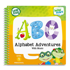 LeapFrog LeapStart Alphabet Adventures open book with 40+ activities displayed