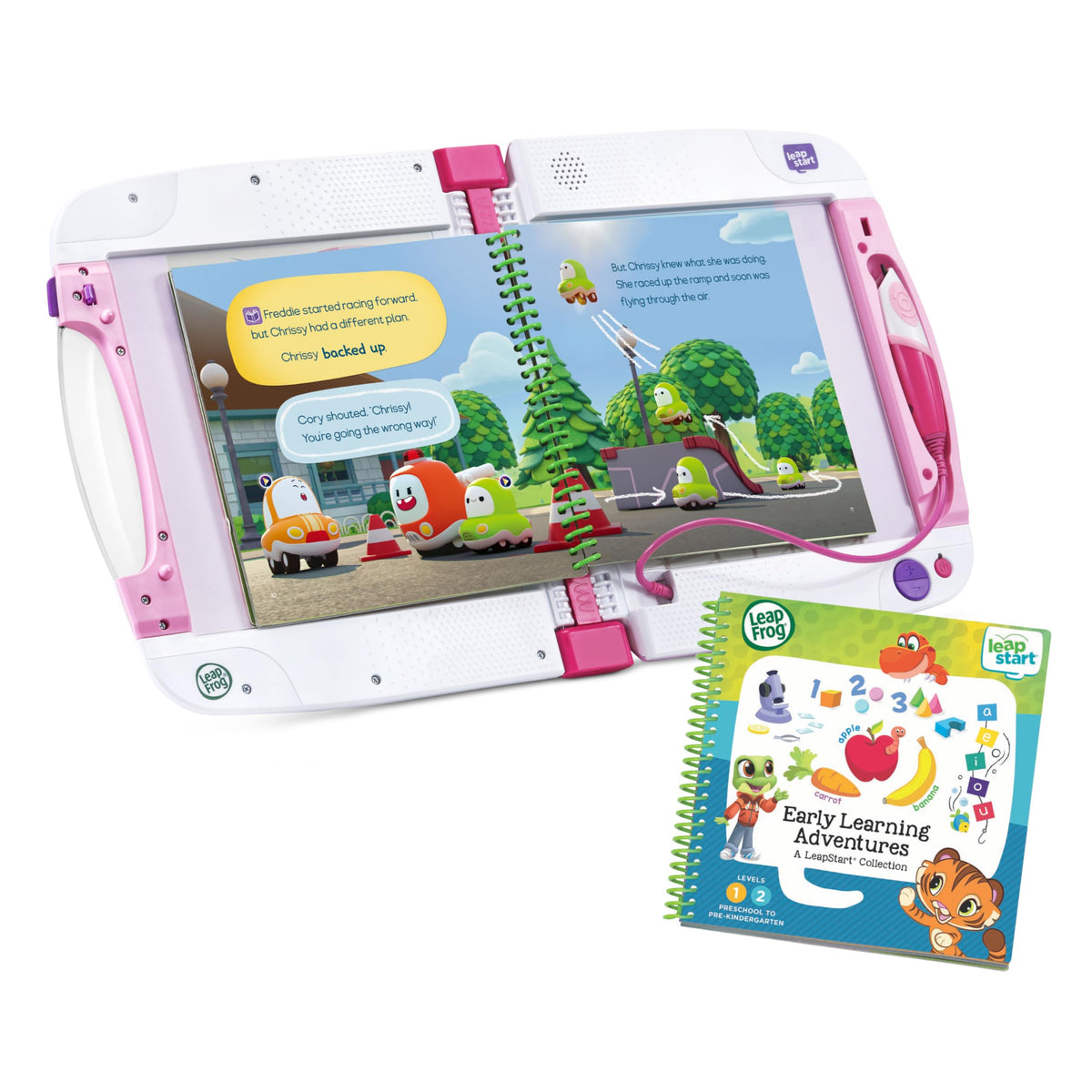 LeapFrog LeapStart Cory Carson book brings familiar characters into engaging lessons.