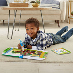 Interactive LeapStart pages showing multi-skill activities for preschoolers and kindergartners