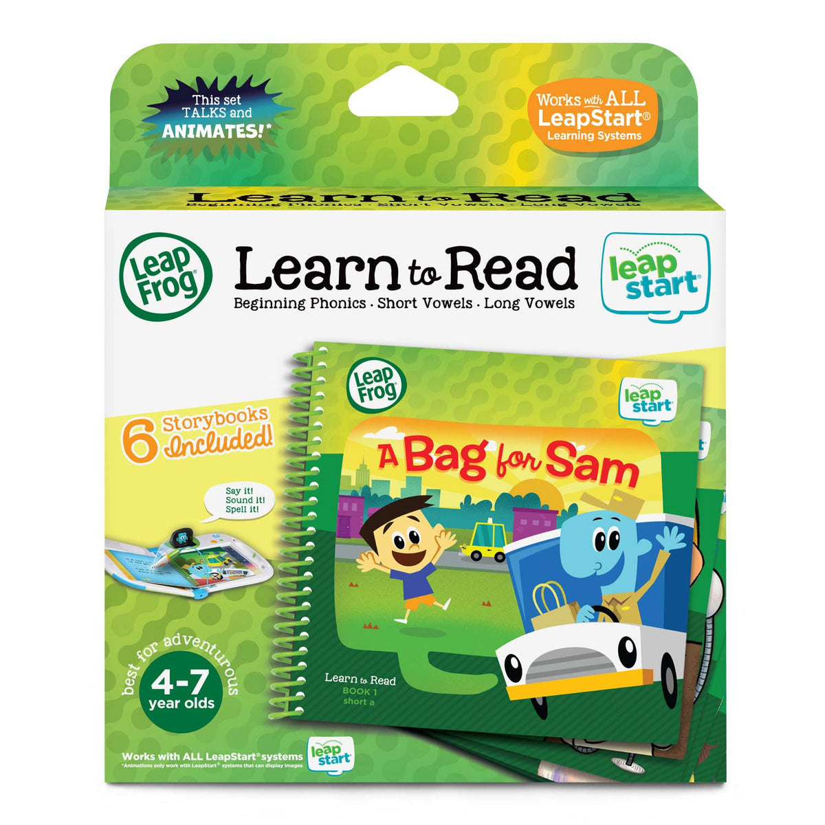 LeapFrog LeapStart Learn to Read Volume 1 stylus-tap page demonstrates touch interactions that reinforce concepts