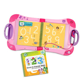 LeapFrog LeapStart pink activity-book demonstrates engaging learning activities.