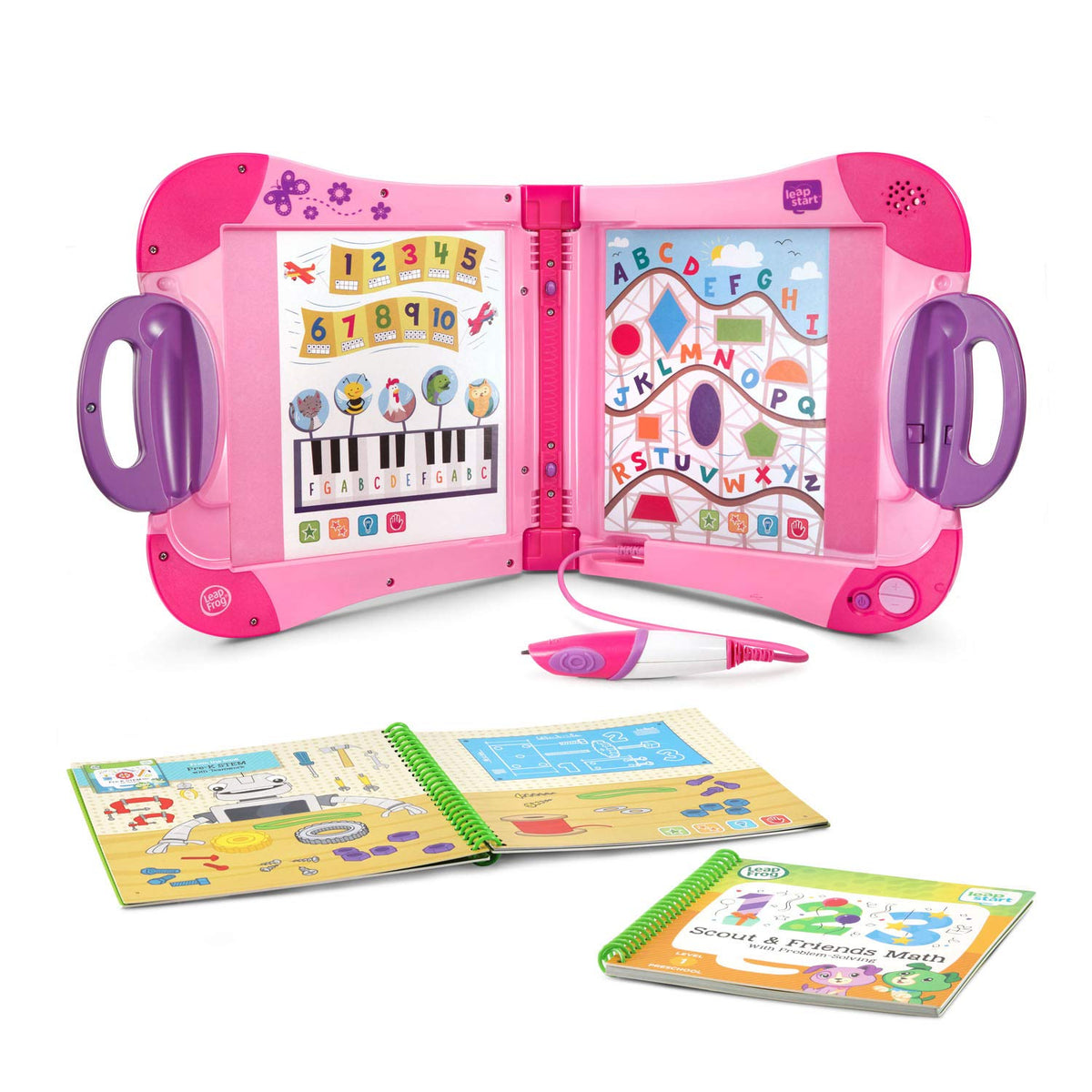 LeapFrog LeapStart pink stylus-tap for reading and counting exploration.