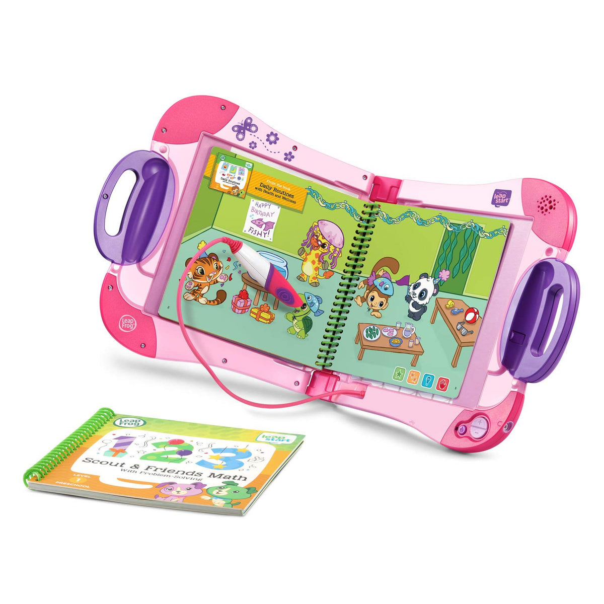 LeapFrog LeapStart pink two-level-activities offer progressive challenges.