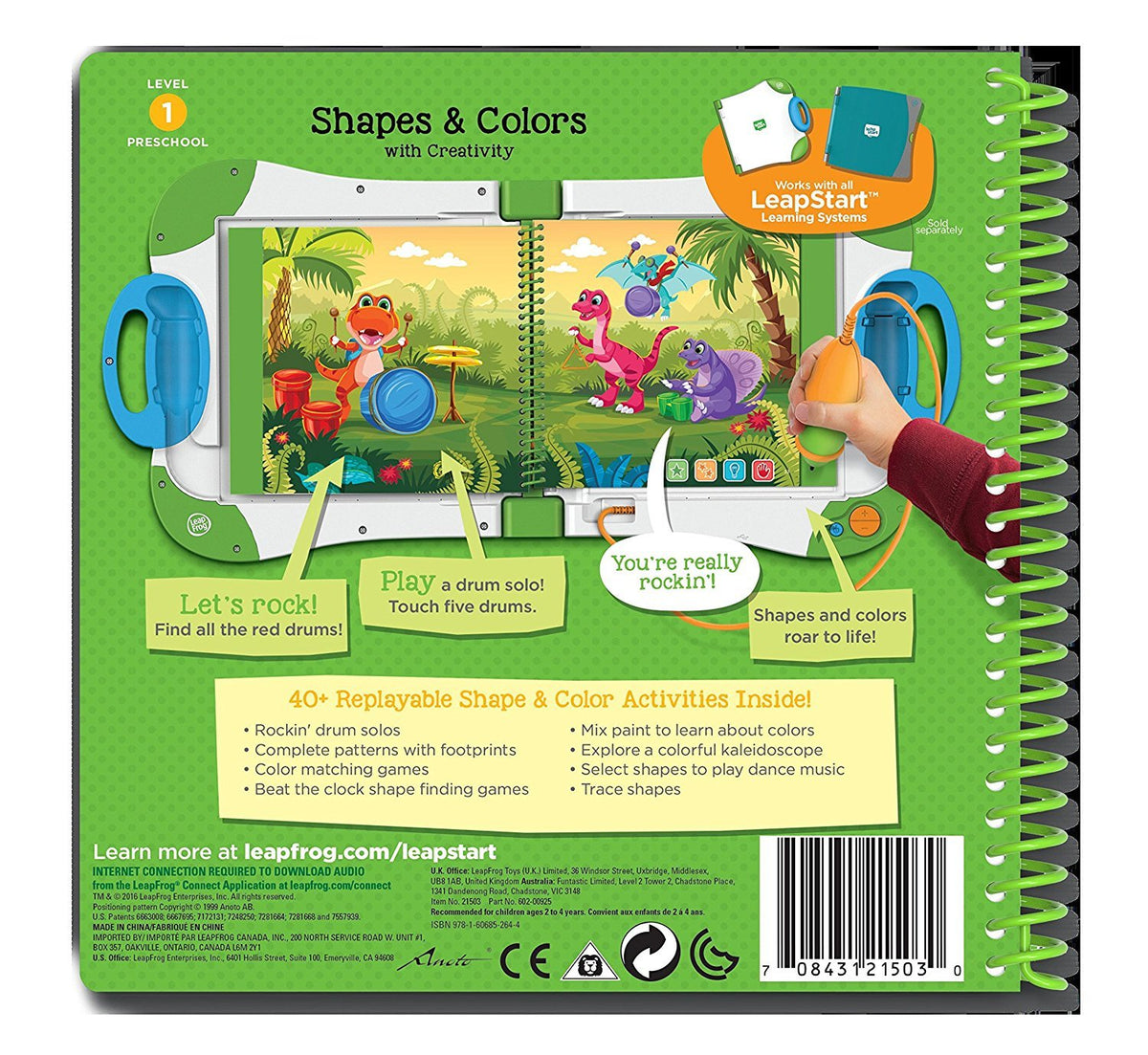 LeapFrog LeapStart shapes colors matching supports visual discrimination during play