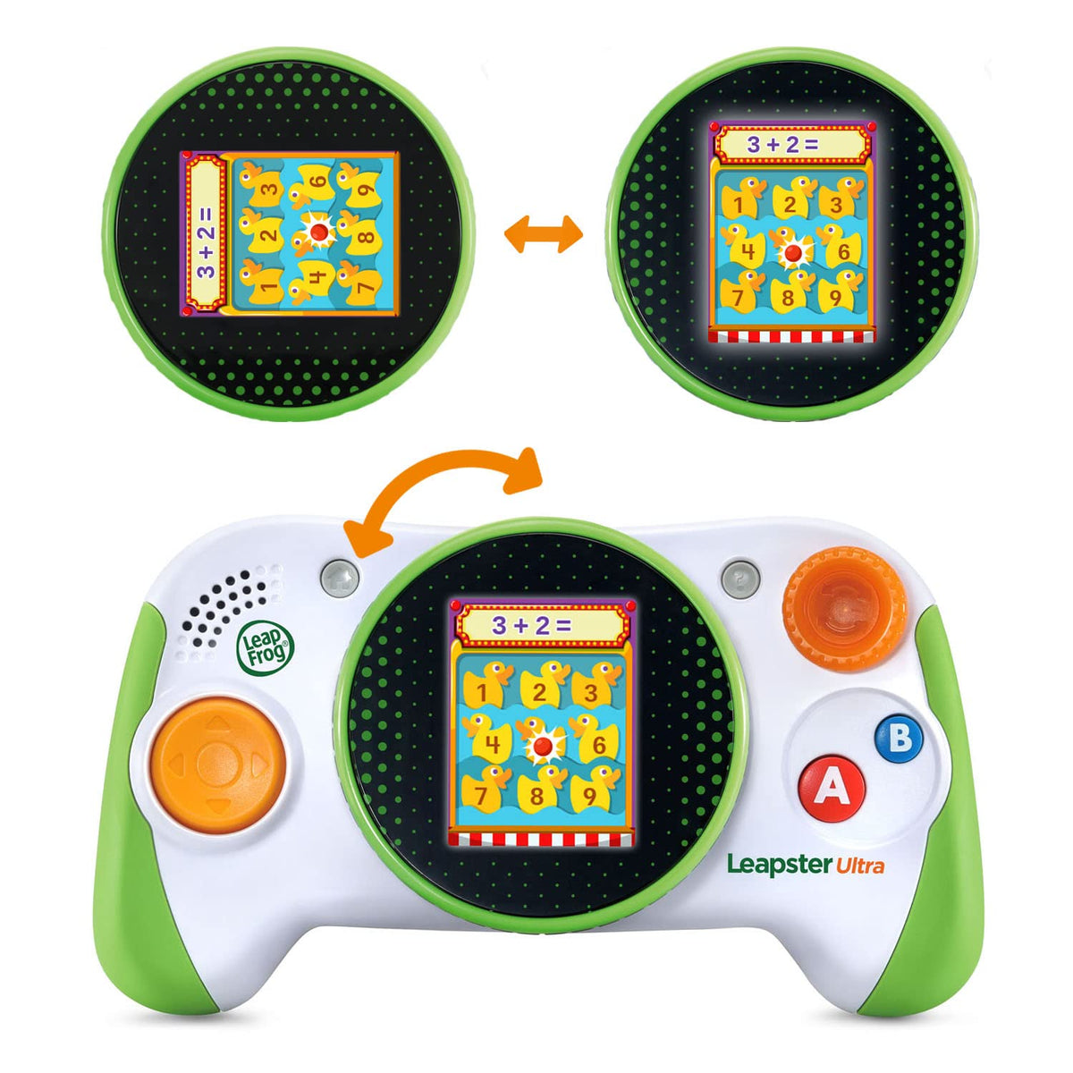 LeapFrog Leapster Ultra on farm scene supports early literacy through engaging mini-games.