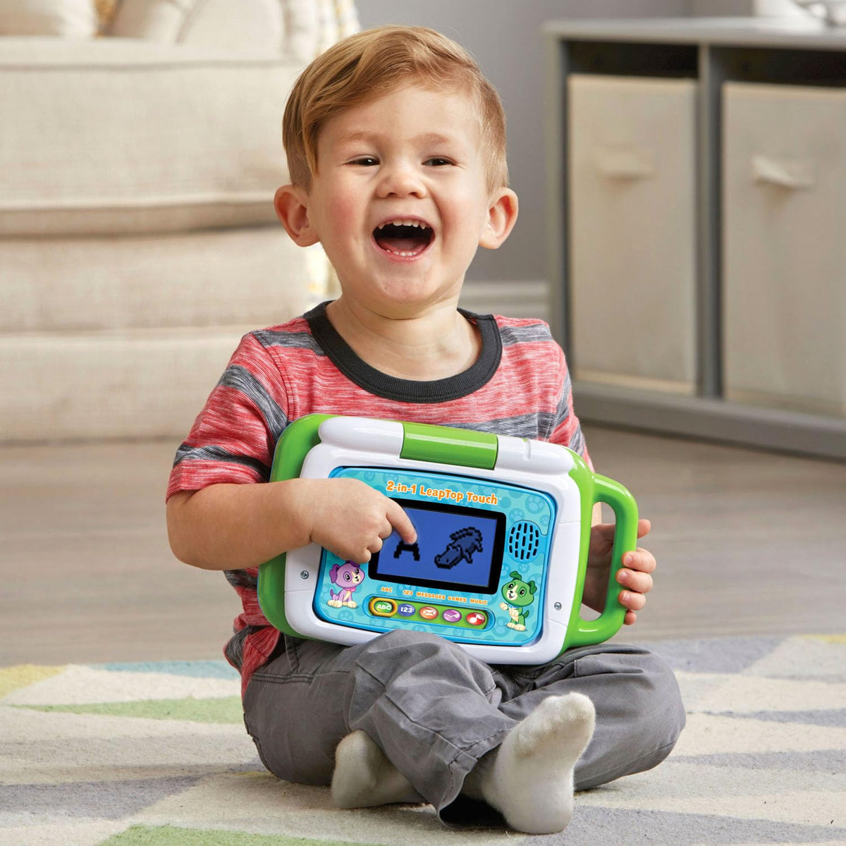 LeapFrog LeapTop Touch green alphabet keys support letters learning