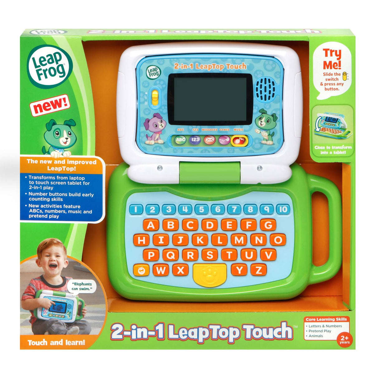LeapFrog LeapTop Touch green name spelling customization for personalization