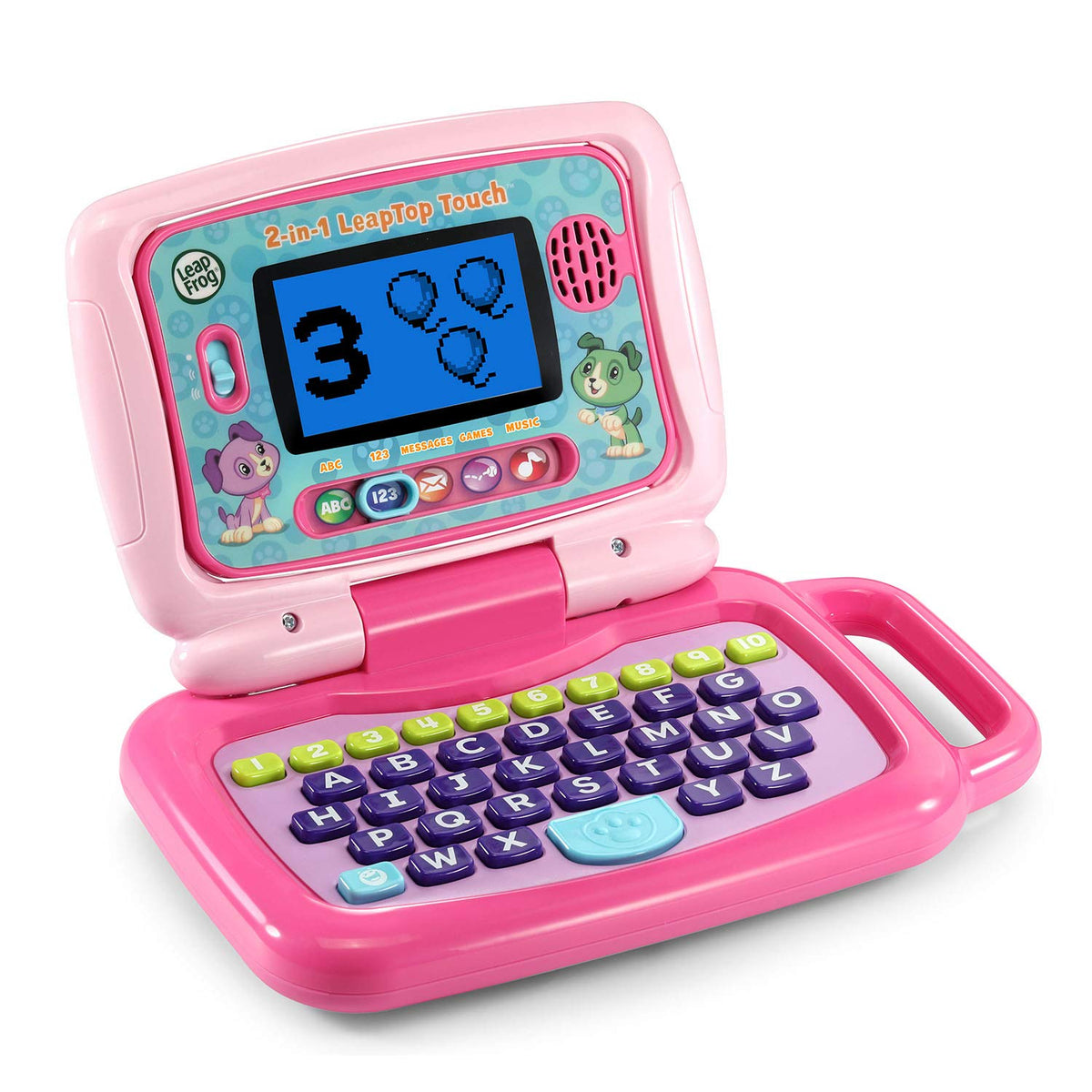 LeapFrog LeapTop Touch in tablet-mode view highlights touch screen play.