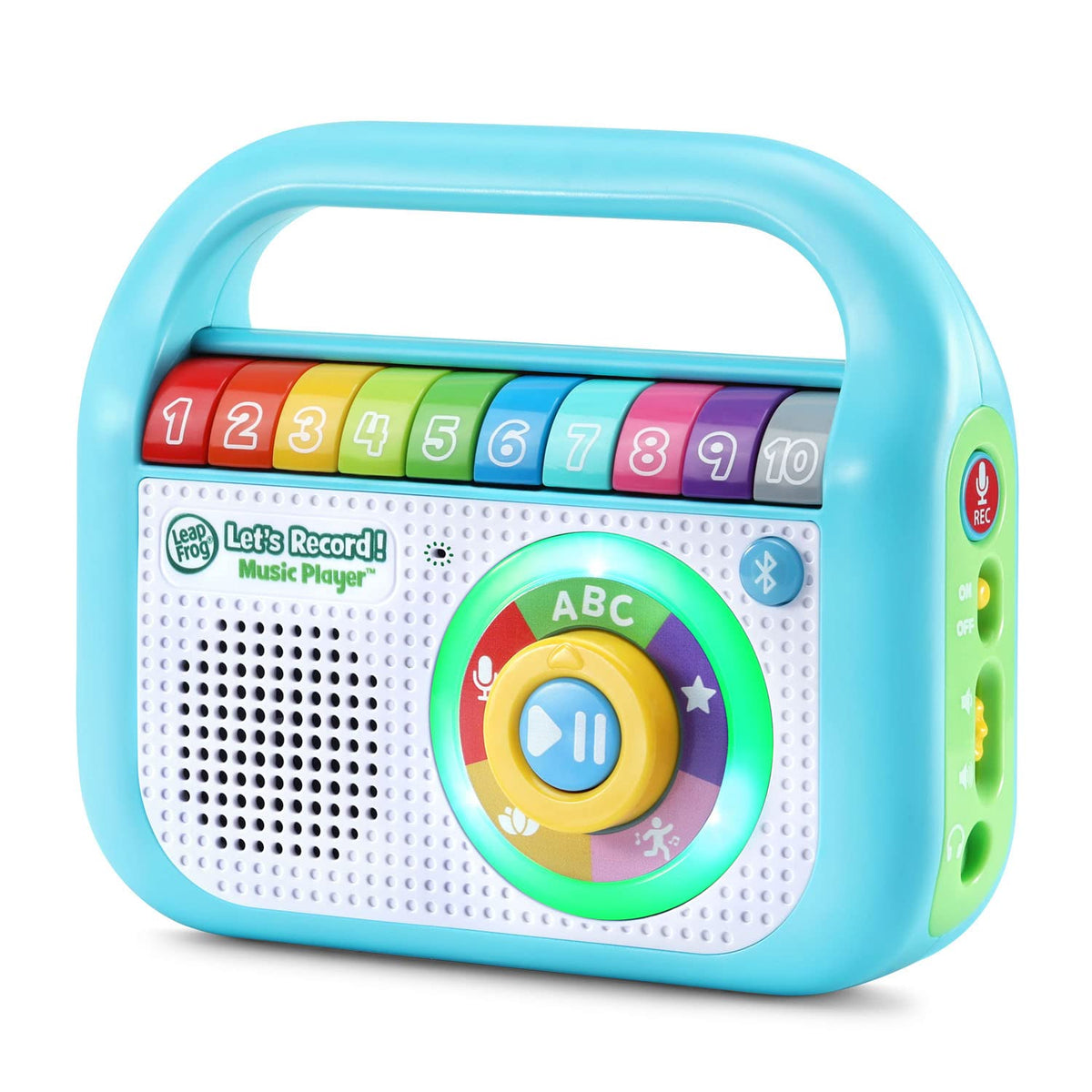 LeapFrog Let's Record Music Player teal battery compartment ready for quick setup