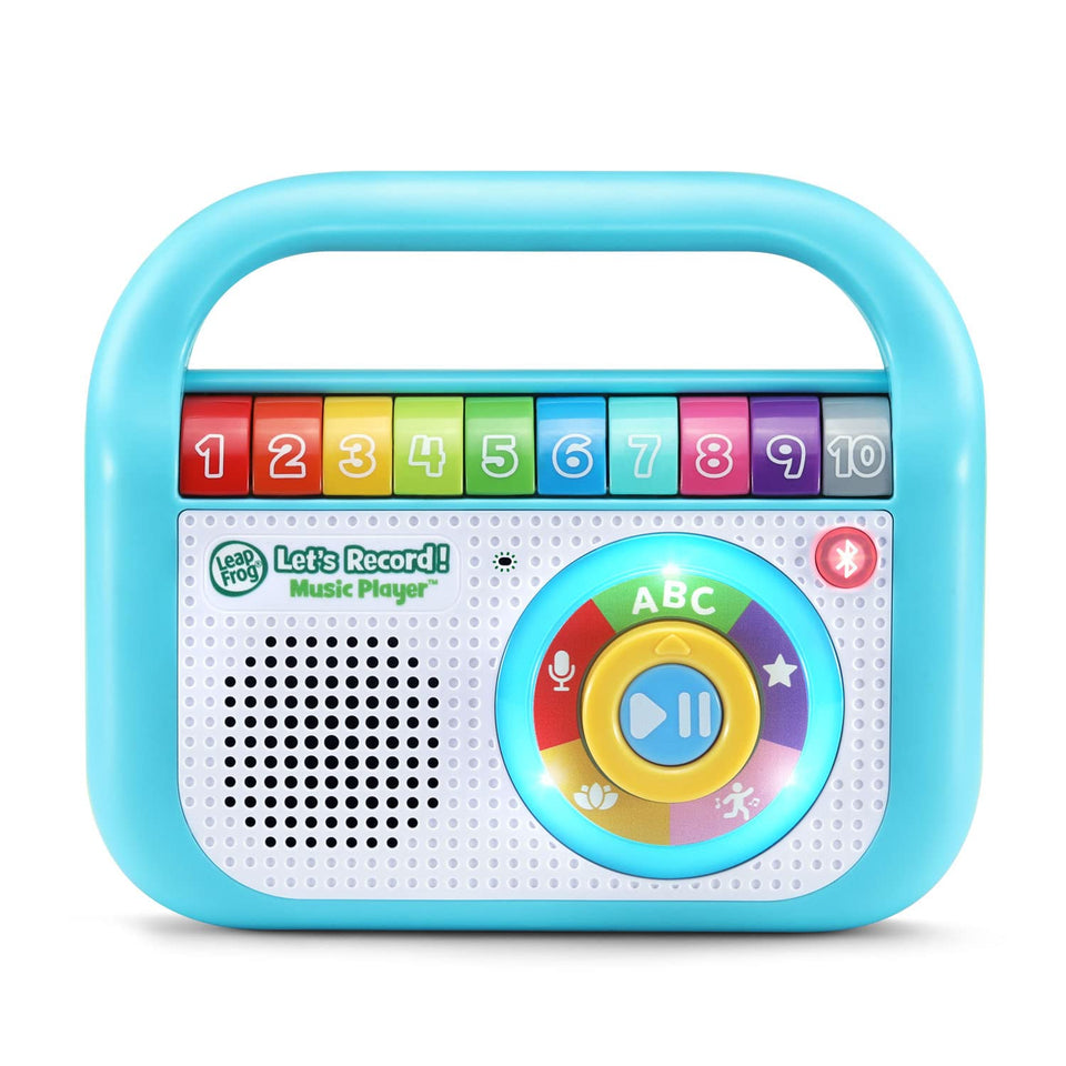 LeapFrog Let's Record Music Player teal front view for easy sing-alongs