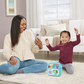 LeapFrog Let's Record Music Player teal streaming soundscapes from a device