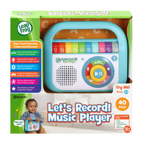 LeapFrog Let's Record Music Player teal learning songs and counts