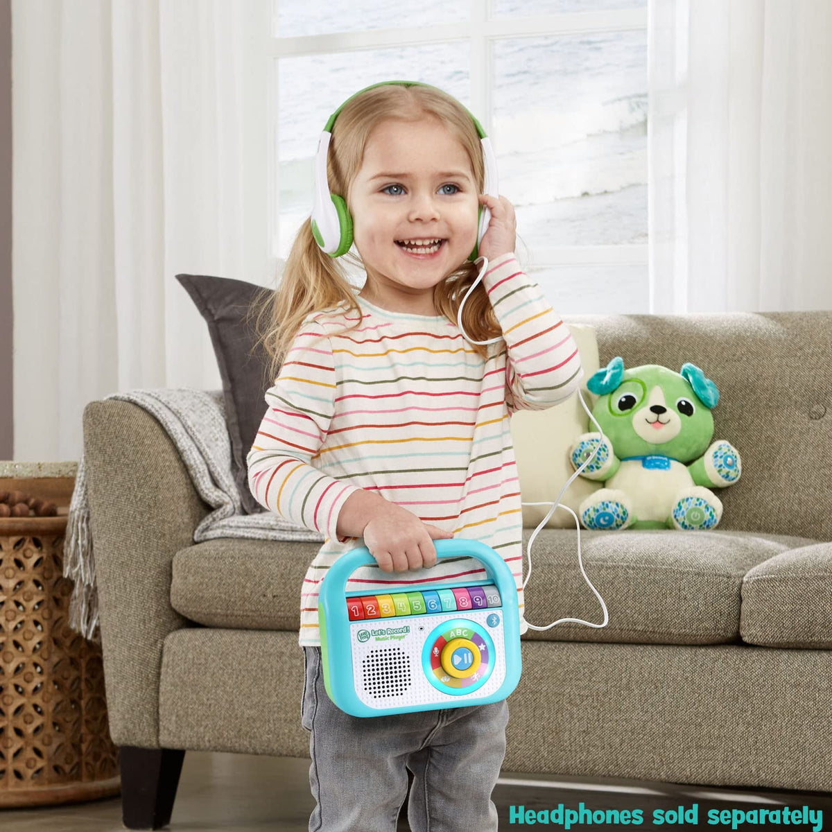 LeapFrog Let's Record Music Player teal recording feature with built-in mic