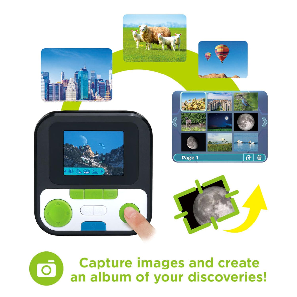 LeapFrog Magic Adventures Telescope night sky zoom shows distant features
