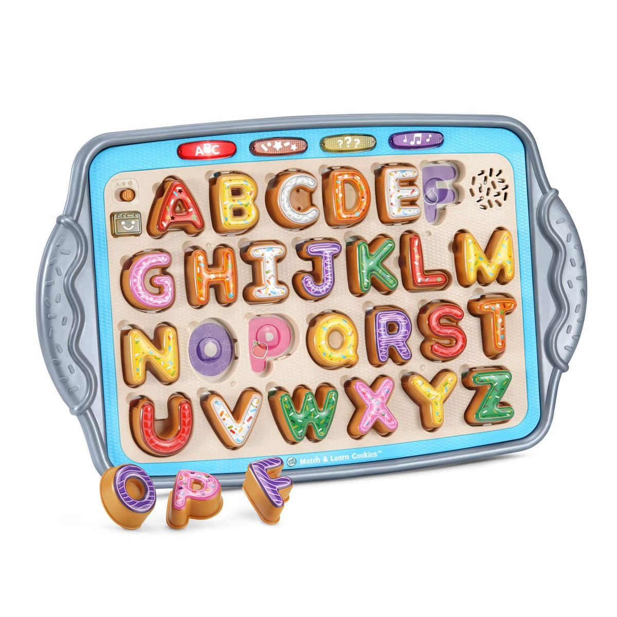 LeapFrog Match and Learn Cookies colorful cookie tray supports interactive letter matching
