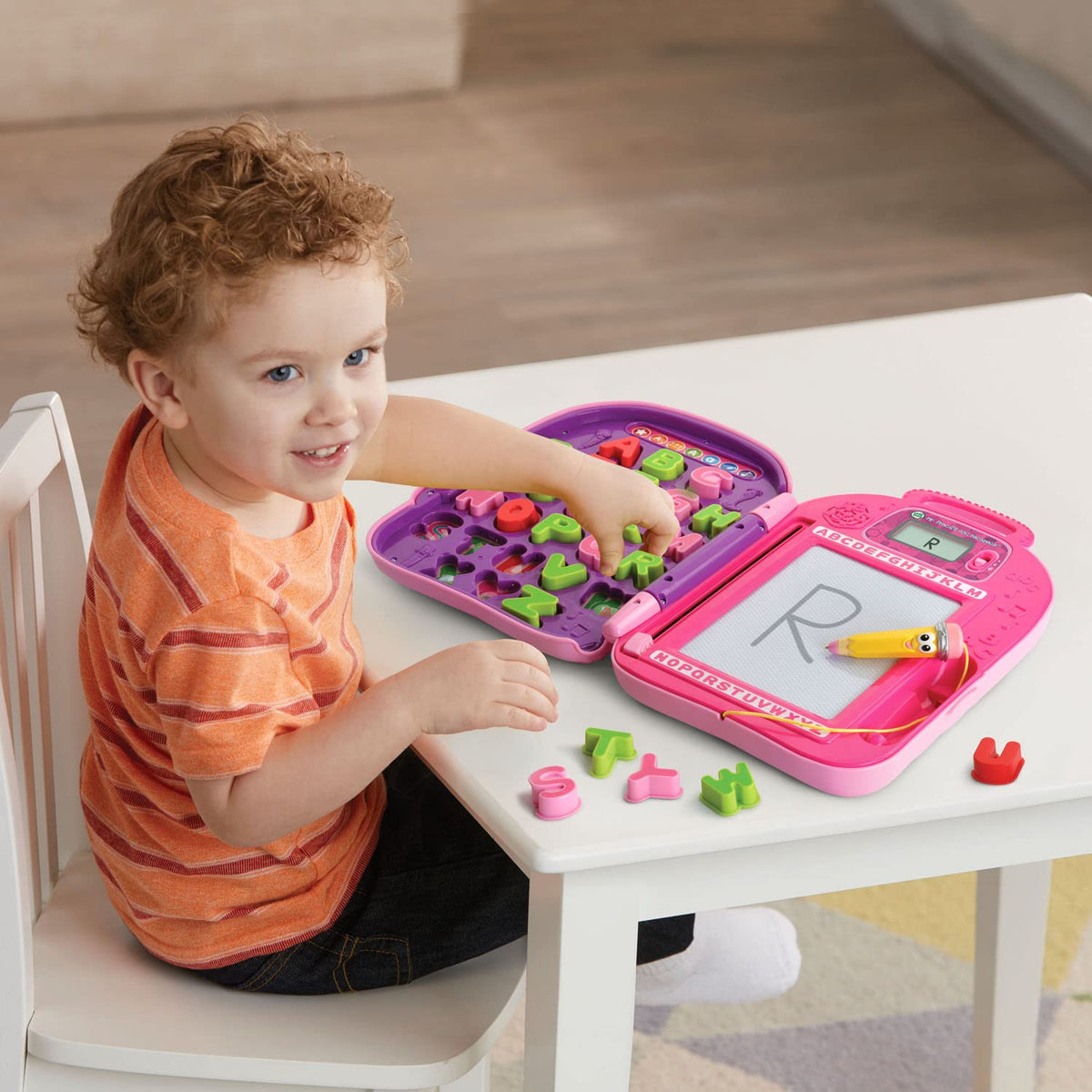 LeapFrog Mr. Pencil's ABC Backpack offers seven interactive activities for learning.