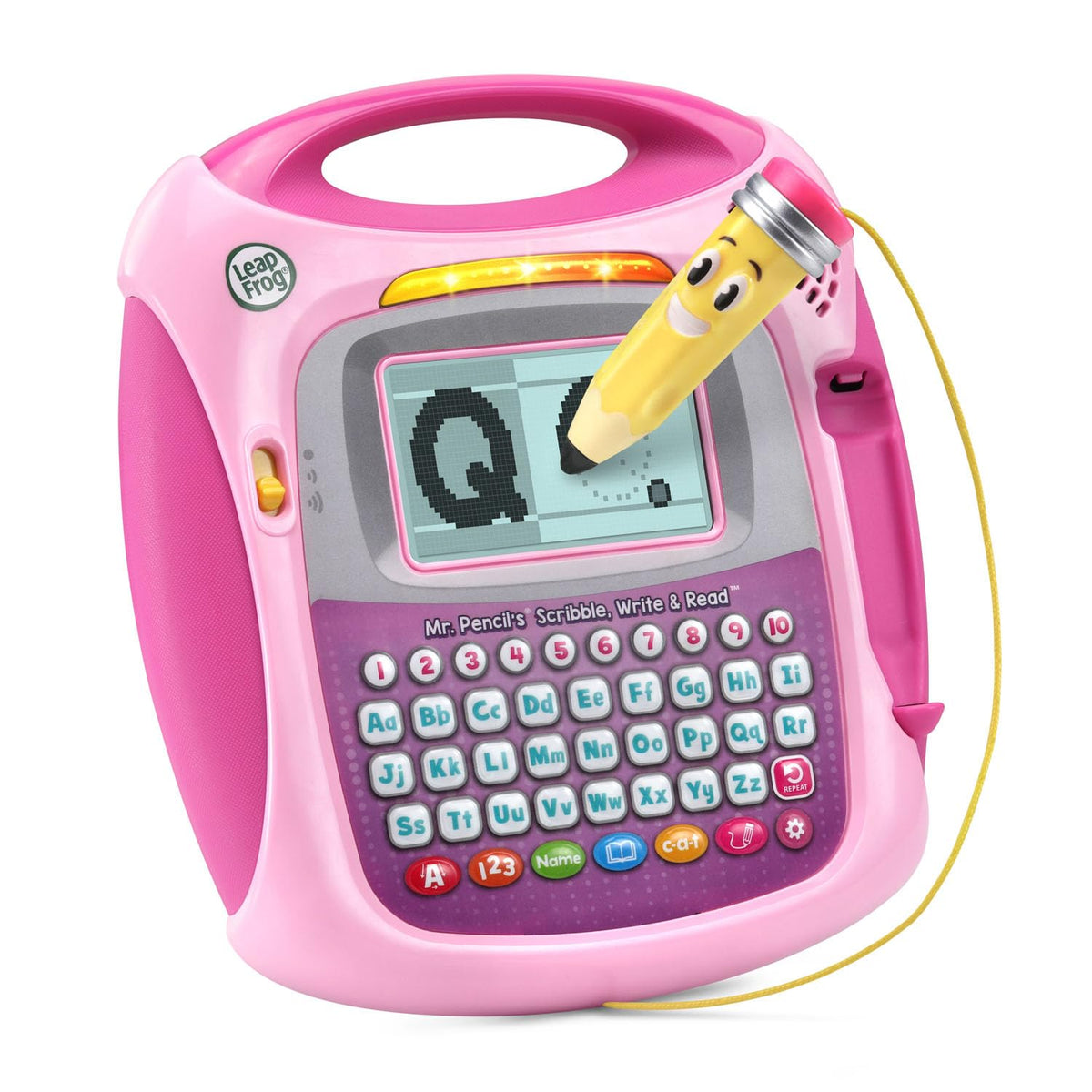 LeapFrog Mr Pencil guides letter tracing with dotted lines to support writing practice